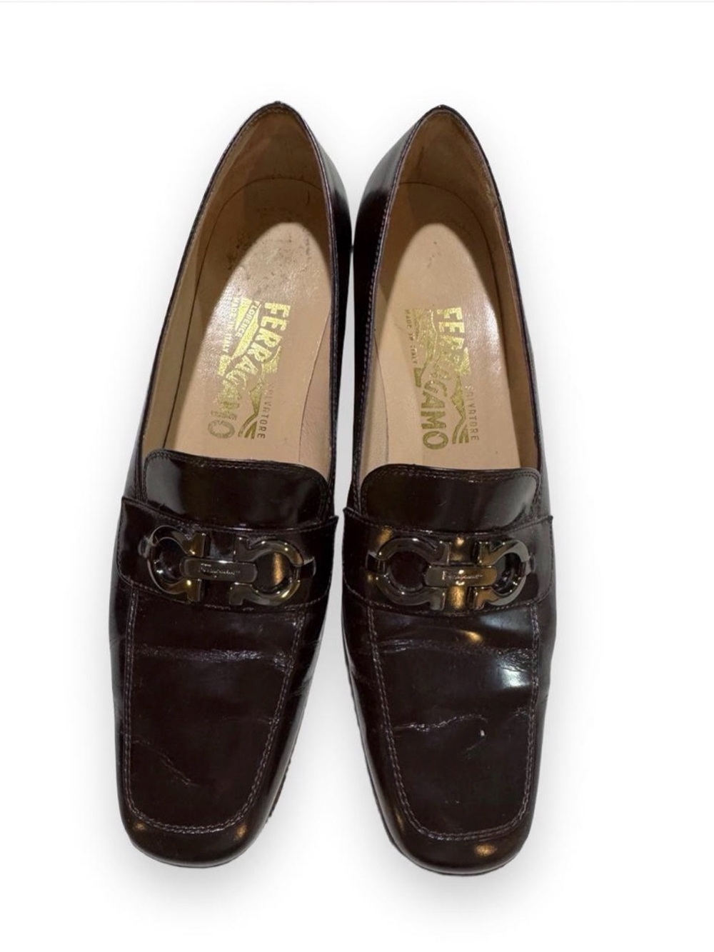 Salvatore Ferragamo Dark Brown Leather Horsebit Loafers